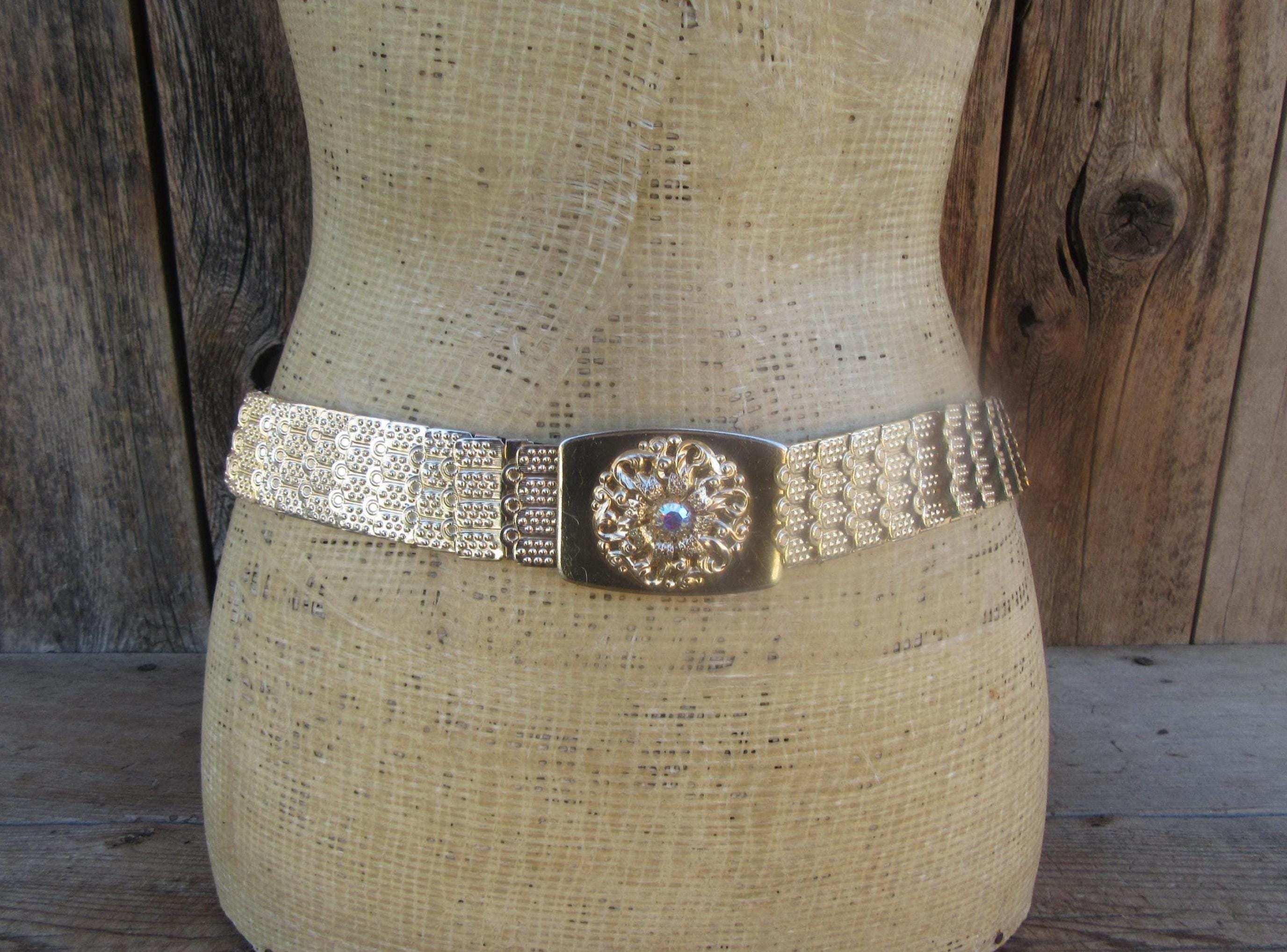 Vintage Gold Fish Scale Stretch Belt Disco Glam Mermaidcore Statement Party Gold Fish Scale Belt - Etsy main image 4