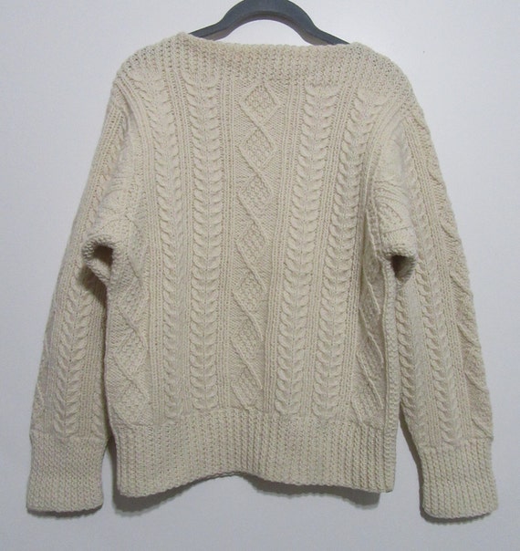 60's Wool Pullover Cableknit Cable Knit Fisherman… - image 3