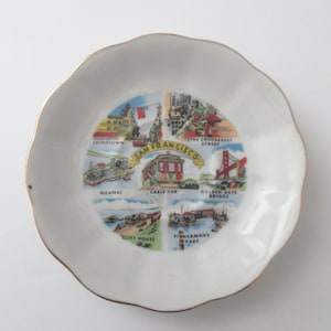 Vintage 1960er Jahre San Francisco Souvenir Teller | Stadt Souvenir | Kitsch | Kitsch Dekor | Vintage-Andenken