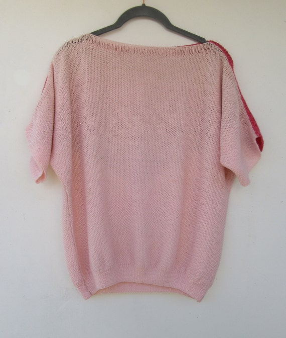 80's Short Sleeve Boatneck Knit Sweater | Short S… - image 5