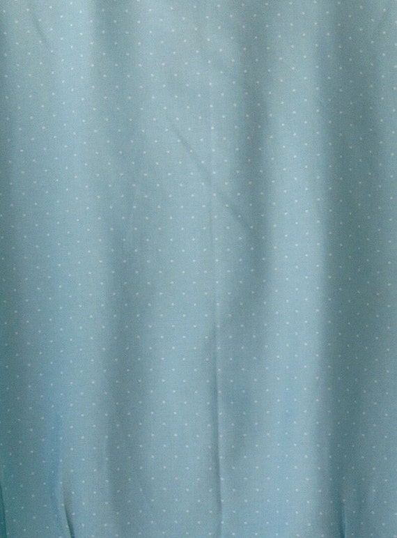 60s 70s Light Blue Polka Dot Cap Sleeve Top | Pol… - image 3