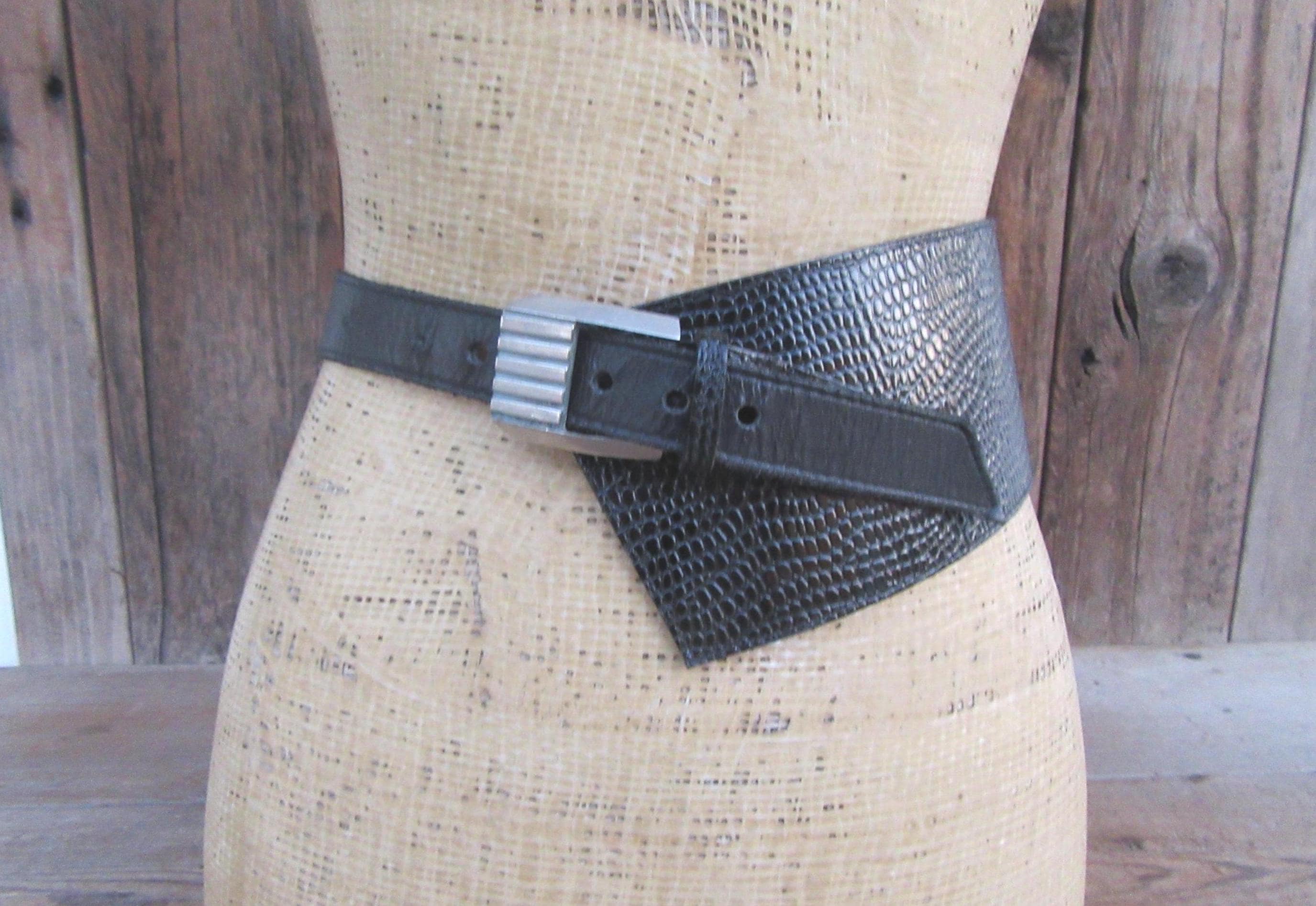 Vintage 90s Black Woven Stretch Belt Oversized Wrapped Buckle Boho Resort Style Wide 90s Belt - Etsy main image 4