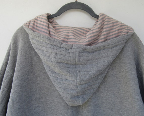 90s Gray and Pink Liz & Co. Hoodie Sweatshirt | V… - image 6