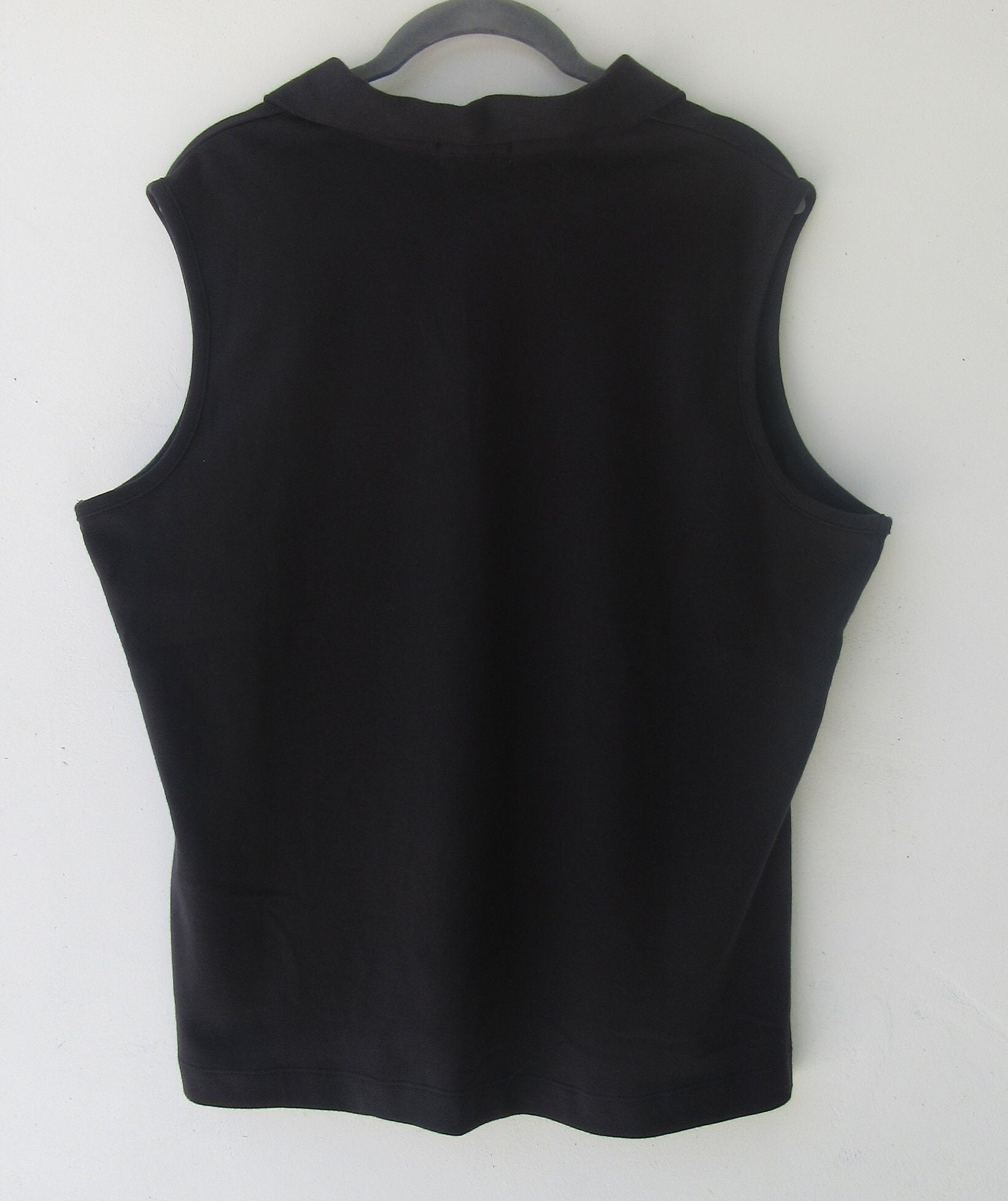 90s Black Cotton V-neck Tee - Casual Corner - Size XL - Etsy