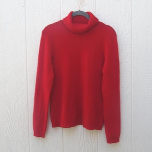 90er Jahre Roter Kaschmirpullover Rollkragenpullover | Rollkragenpullover | 100% Kaschmir | Kaschmirpullover aus mittelgroßem Kaschmir