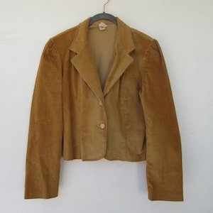 80er Jahre Butterscotch Cord Blazer - Größe S