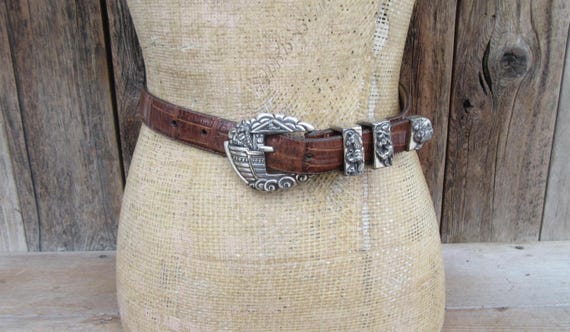 Vintage Brighton Noah’s Ark Brown Silver Belt with Ornate Buckle Vintage Brighton Noah main image 4