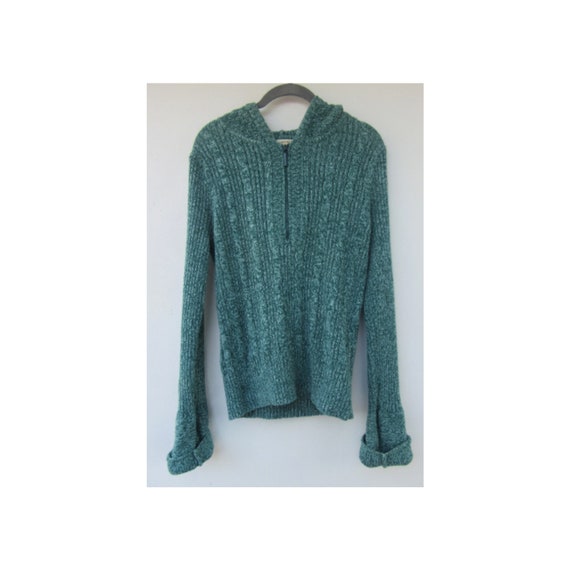 90s DKNY Heathered Hoodie Knit Sweater | Vintage S