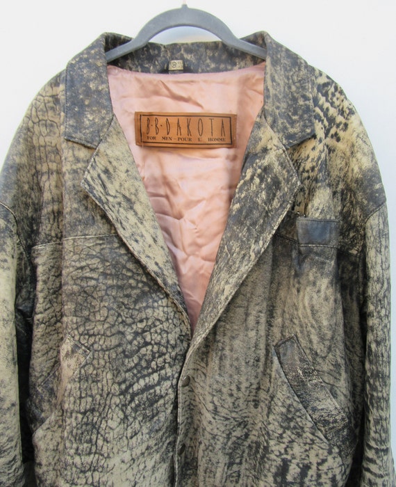 90's Animal Print Leather Jacket |Stonewashed Pri… - image 3