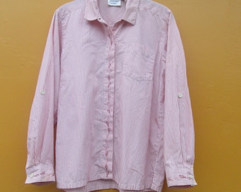 Blusa con bordado floral y rayas rosas de los años 90: estilo cottagecore - Talla pequeña