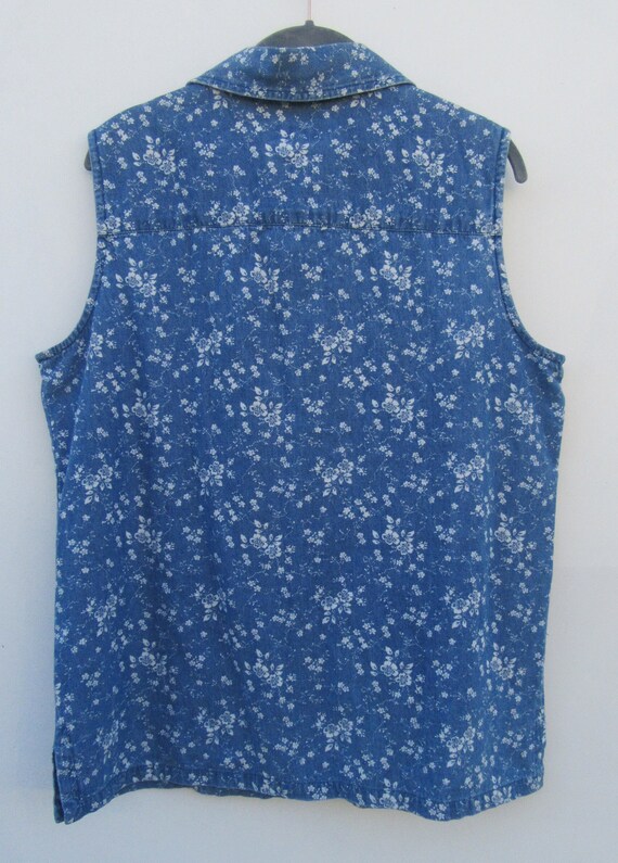 90s Floral Print Sleeveless Top | Floral Top | Co… - image 4