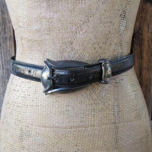 80s Blue Studded Skinny Leather Belt - 34 Inch - Etsy display picture 2
