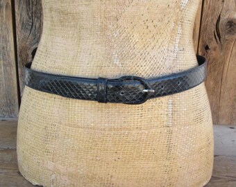 Vintage Carlisle Snakeskin Pattern Belt Size L Vintage Carlisle Genuine Snake Skin Belt L Women 41 main image 3