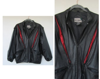 80's Black & Red Zipper Jacket | Thriller | Breakdance | Wild Style | Graffiti Style | 80's Jacket | 80's Club Jacket | 80's Style