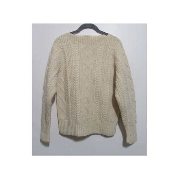 60's Wool Pullover Cableknit Cable Knit Fisherman… - image 1