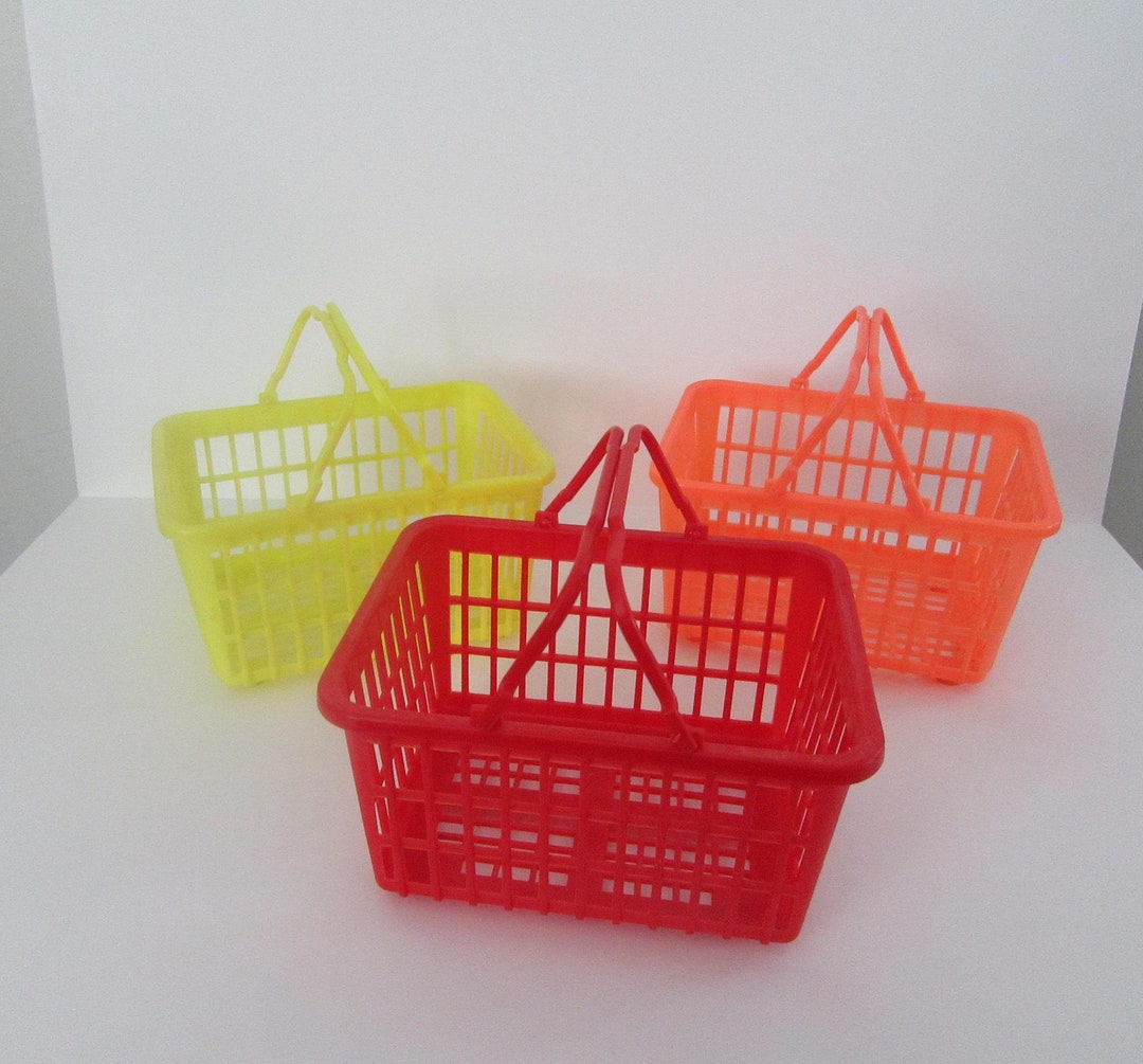 Vintage 80's Mini Plastic Handbaskets | Baskets | Mini Shopping Basket ...