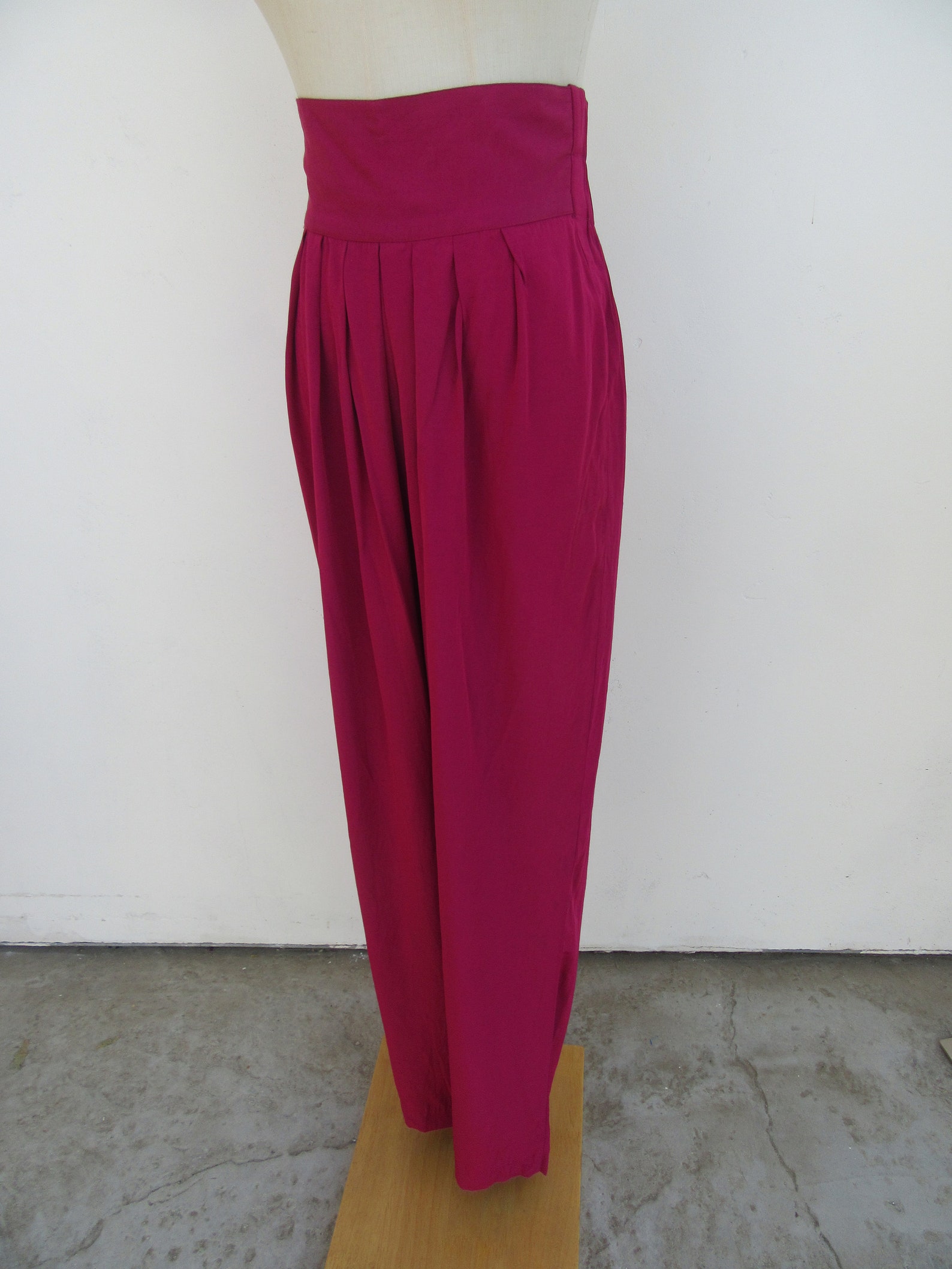 90s High Waist Baggy Pants Magenta Pants Pleated Pants | Etsy