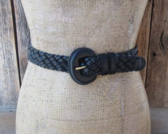 Retro Woven Black Minimalist Preppy Classic
 Y2K Leather Belt Vintage genuine leather woven preppy chic minimalist‎ belt  main image 4
