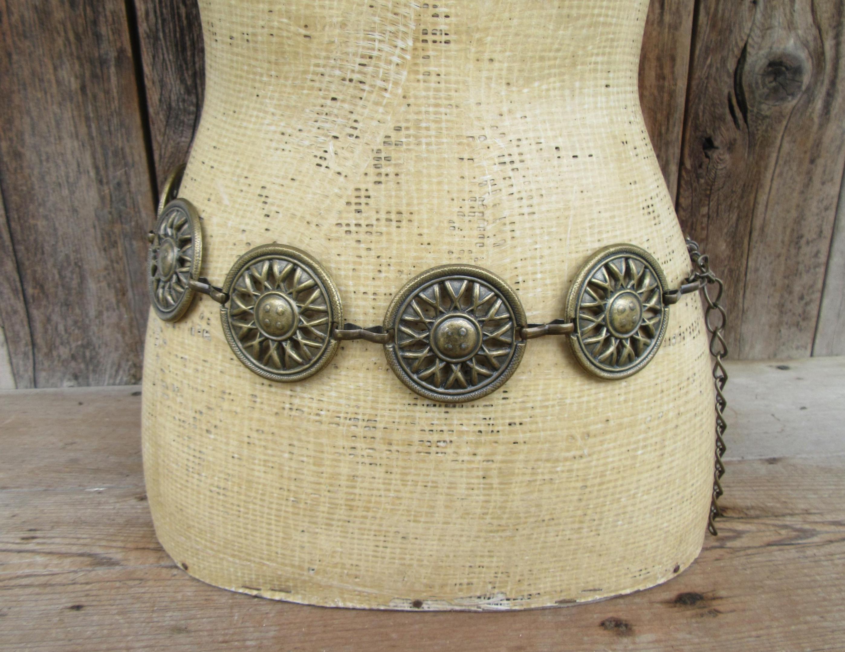Brass Medallion Belt - Etsy display picture 1