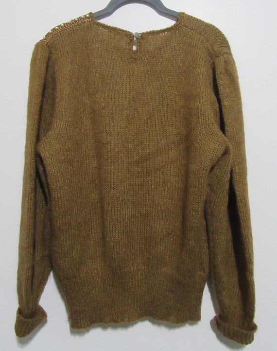 90's Ecru Knit Pullover Crew Neck Mohair Sweater … - image 4