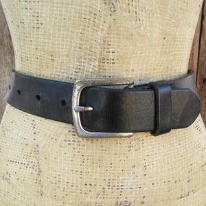 Vintage 80s GAP Thick Genuine Leather Black Large Silver Brass Buckle USA M Vintage Gap Belts - Etsy main image 4