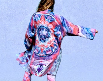 Medium- Tie Dye Robe- Festival Robe-Cotton-One of a kind