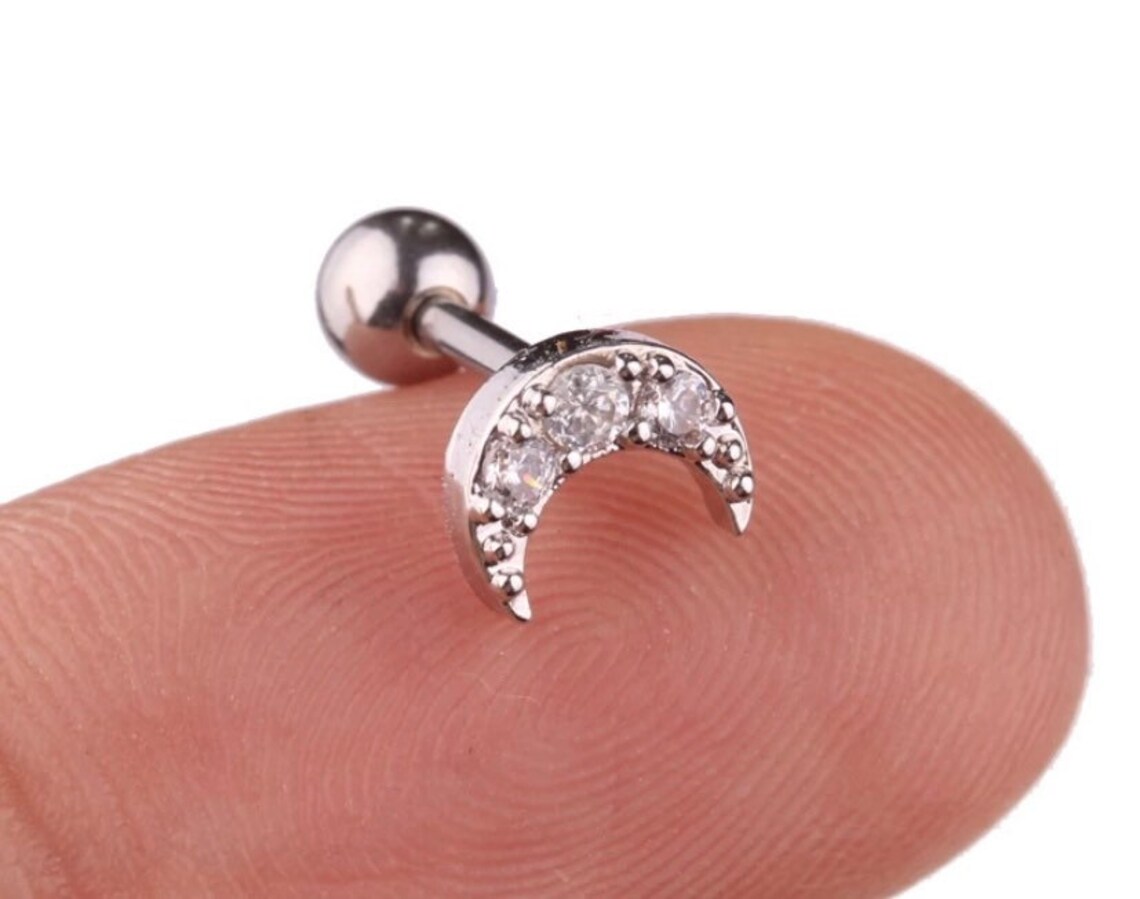Piercing Tragus Hélix En Acier Chirurgical 316L Doré - Lot De 6 Avec Pierres CZ - Pour Nez, Cartilage, Hommes Et Femmes - Taille 20G, Longueur 6 Mm - 3