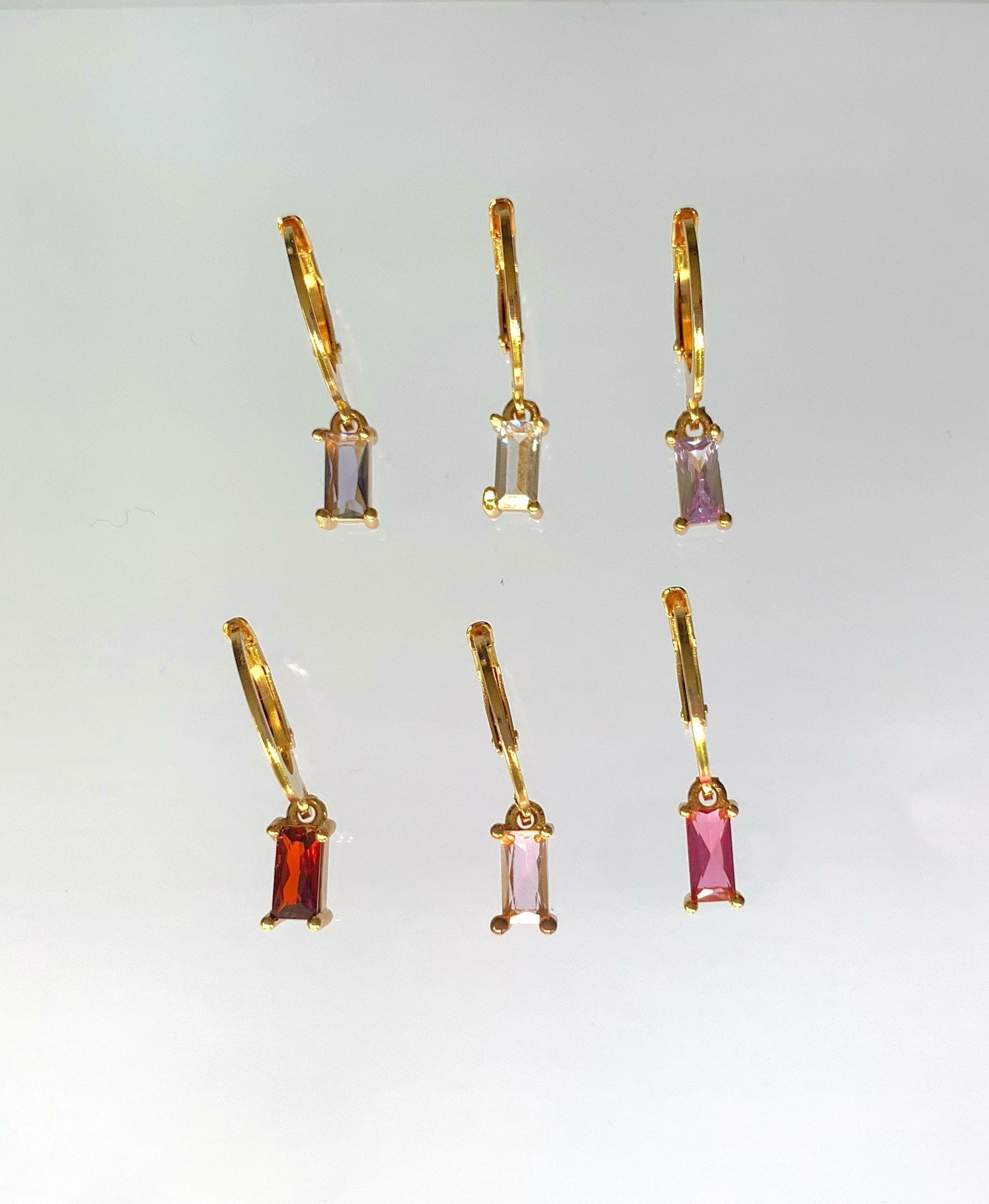 Boucles D'oreilles Dormeuses Plaqué Or Avec Zircon - Superbe Paire Occasion - Bijou élégant
