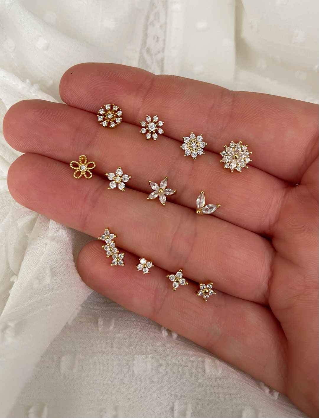 10 Piercings Labret En Acier 316L Doré - 18G, 6mm De Long, Bille 3mm - Pour Tragus, Lèvre, Nez, Cartilage