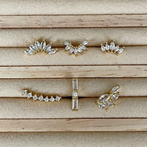 Stabpiercing - Edelstahl - Schraube - mit Zirkon besetzt - Krone - Stab - Blatt - Lappen - Helix - Tragus - Knorpel