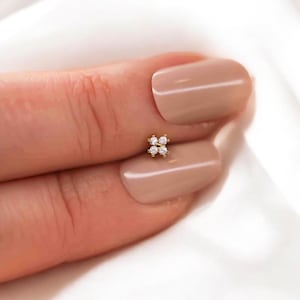Mini chip piercing, stainless steel, unscrewable bar, ball, bar 6mm, 8mm, 10mm, conch, helix, tragus, lobe, ear jewelry, zircons
