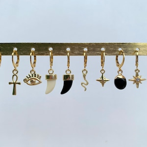 Mini criollo individualmente - bucle de joyería mono, pendientes, piedra semipreciosa, Egipto, griego, serpiente, joyería del Día de San Valentín
