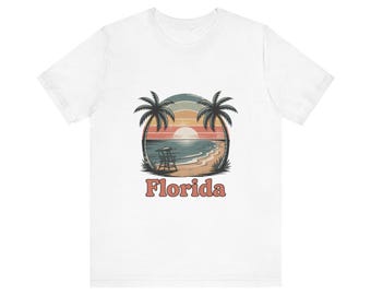 Maglietta da spiaggia retrò con palme della Florida / Maglietta a maniche corte