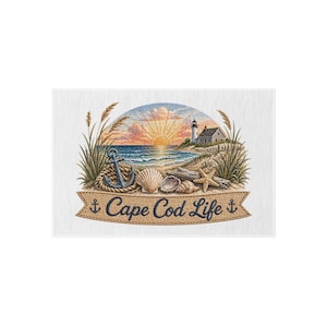 Cape Cod Life strandtapijt voor buiten | Coastal Anchor Seashell-deurmat