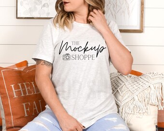 Ash, Bella Canvas 3001 mockup, Fall model mockup, Bella mockup template, Fall Tshirt flat lay, simple lifestyle mockup, digital download