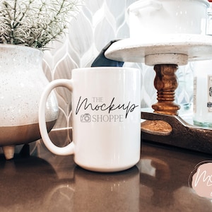 15oz coffee mug mockup, blank white mug flat lay, lifestyle mockup, sublimation mug mock up, styled mug mockup, digital download