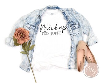 Gildan 64000 mockup White, Gildan softstyle tshirt mockup, 64000 mockup flat lay, lifestyle mockup, simple styled mock ups, digital mock-up