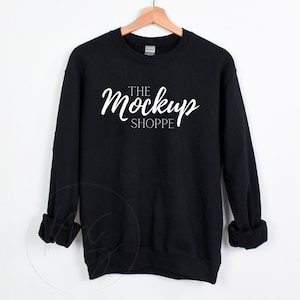 Gildan 18000 mockup Black, hanging Gildan mockup, 18000 Gildan heavy cotton mockup, simple sweater lifestyle mockup, 18000 sweatshirt mockup