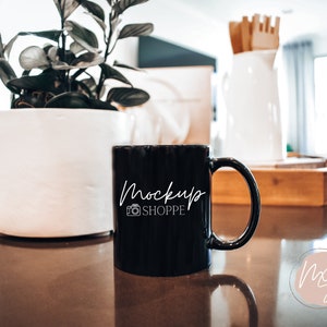 11oz black coffee mug mockup, blank mug lifestyle mockup, sublimation mug flat lay mock up, styled mug mockup, digital download