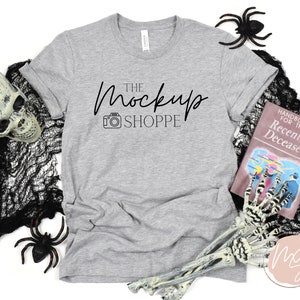 Halloween mockup, Athletic Heather Bella Canvas 3001 mockup, Bella mockup template, Fall Tshirt flat lay, lifestyle mockup, digital download