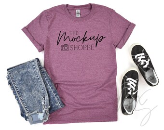 Gildan 64000 mockup Heather Maroon, Gildan softstyle tshirt mockup, 64000 mockup flat lay, lifestyle mockup, simple styled mock ups, digital