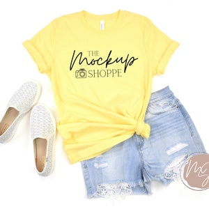 3001 Yellow, Bella Canvas 3001 mockup, Bella mockup, Spring Tshirt flat lay, lifestyle mockup, summer t shirt mock up, digital mockup