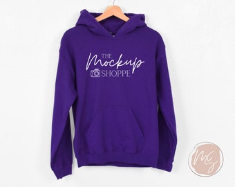 Gildan 18500 mockup Purple, hanging Gildan hoodie mockup, 18500 Gildan heavy blend mockup, lifestyle hoodie mockup, 18500 sweatshirt mock-up