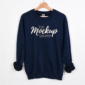 Gildan 18000 mockup Navy, hanging Gildan mockup, 18000 Gildan heavy cotton mockup, simple sweater lifestyle mockup, 18000 sweatshirt mockup
