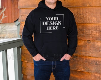 Hoodie Mockup Gildan 18500 Mockup BLACK Sweatshirt Mock up - Etsy