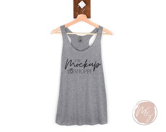 Premium Heather, Next Level 6733 mockup, hanging mockup, Next Level 6733 flat lay, spring or summer lifestyle mockup, triblend racerback