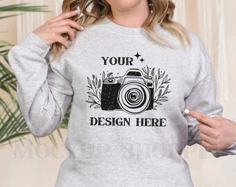 Ash, Gildan 18000 model mockup, Gildan model mockup, 18000 Gildan heavy blend, simple Boho sweater lifestyle mockup, 18000 sweatshirt mockup