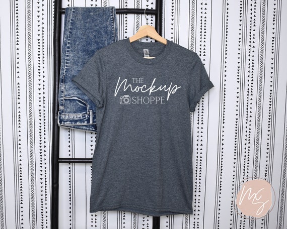 Gildan 64000 Mockup Dark Heather 