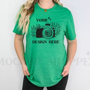 St. Patricks Day model mockup, Heather Kelly, Bella Canvas 3001 mockup, Bella mockup, 3001 spring Tshirt mock-up, lifestyle mockup, digital