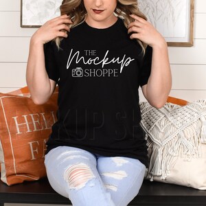 Fall model mockup, Black, Bella Canvas 3001 mockup, Bella mockup template, Fall Tshirt flat lay, simple lifestyle mockup, digital download
